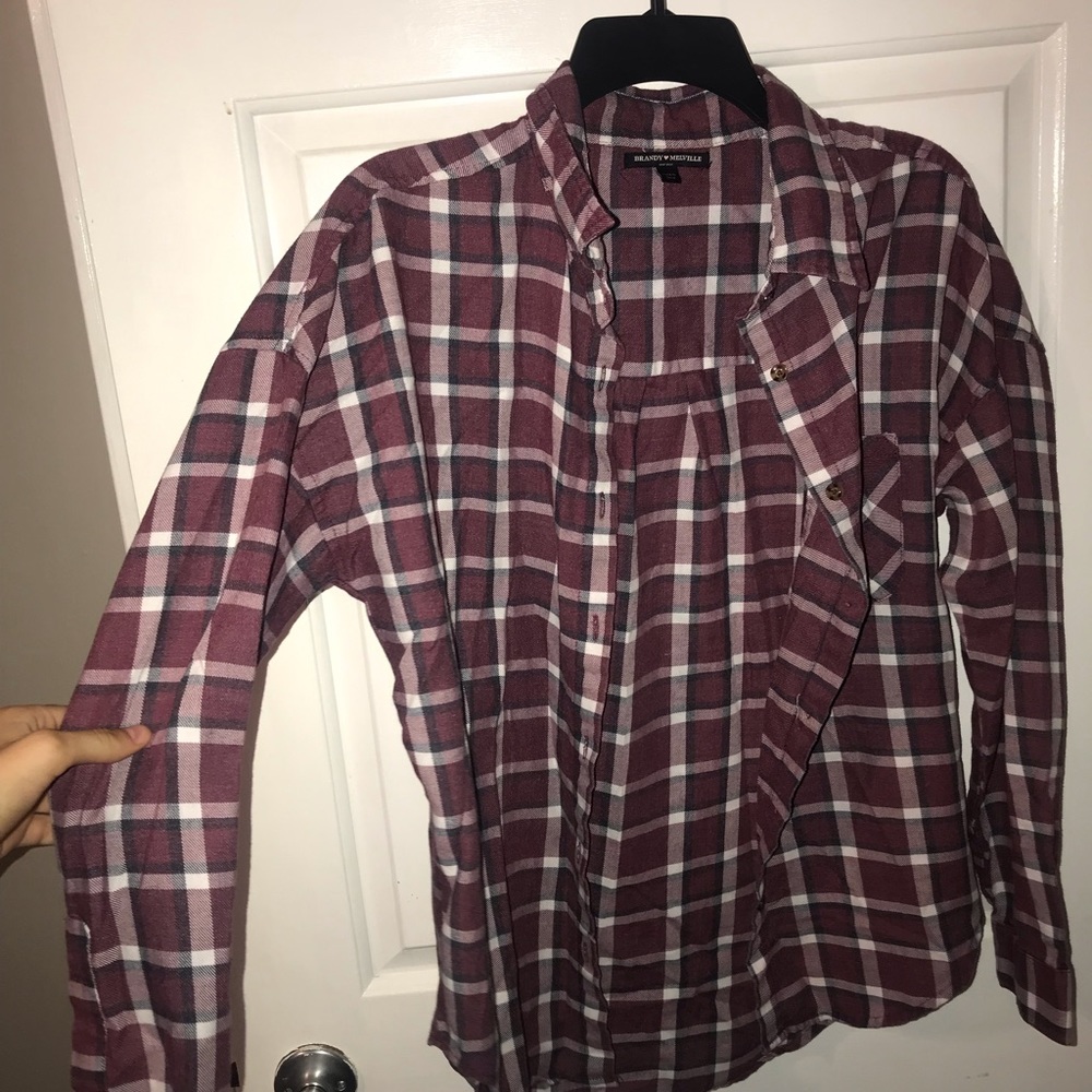 Maroon/navy light flannel
